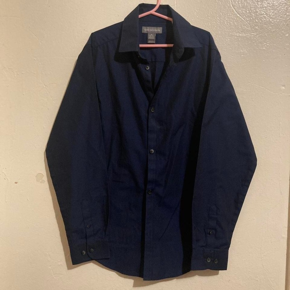 Van Heusen Boys Point‎ Collar Long Sleeve Shirt Size M (10/12)